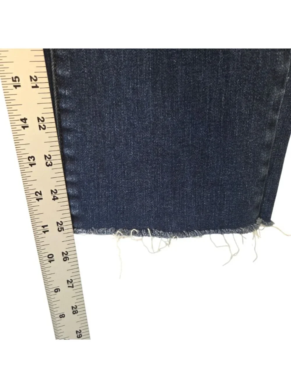 Lucky Brand Zoe High Rise Straight Leg Jeans Size 6/28 Dark Wash Raw Hem